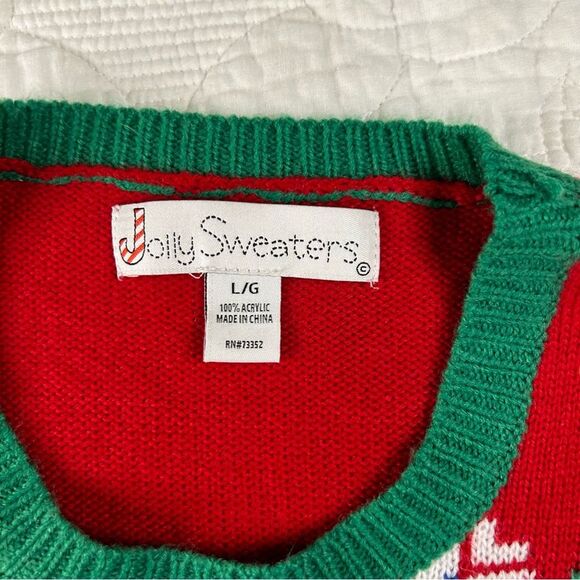 Men’s Multi colored Super Soft Christmas Sweater by Jolly Sweaters Sz Lg - Picture 7 of 7